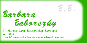 barbara baborszky business card